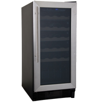 26 Bottle Built-in Wine Refrigerator with Stainless Steel Door