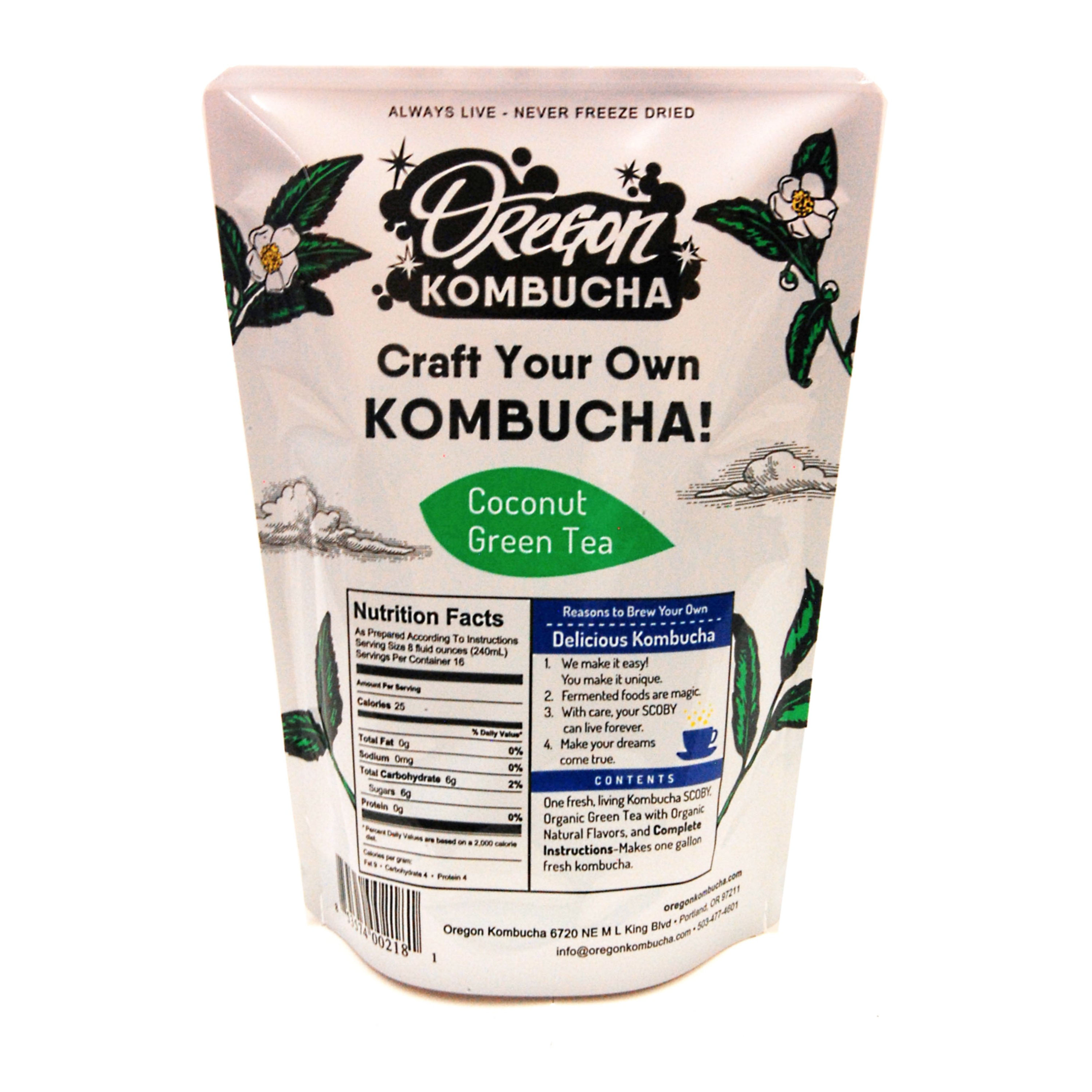 Oregon Kombucha Basic Coconut Green Tea Kombucha Starter Kit