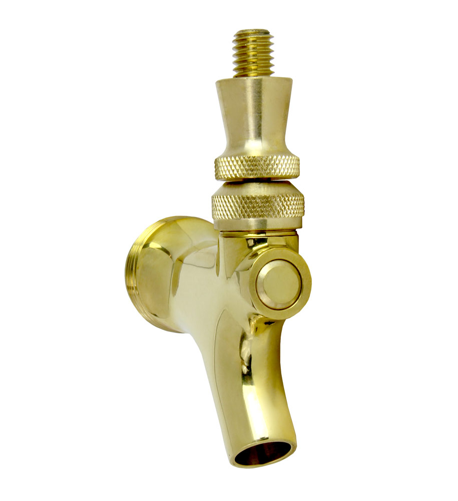 Stainless Steel Core Beer Faucet, Polished Brass - Standard American Draft Beer Tap For Kegerator, Home Bar, Keg Tower