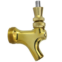 Polished Brass Beer Faucet with Stainless Steel Lever