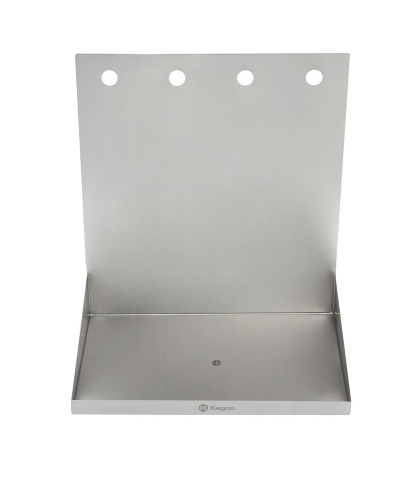 Stainless Steel 6 Wall Mount Drip Tray No Drain 4 x 6 Kegworks COMINHKPR10390