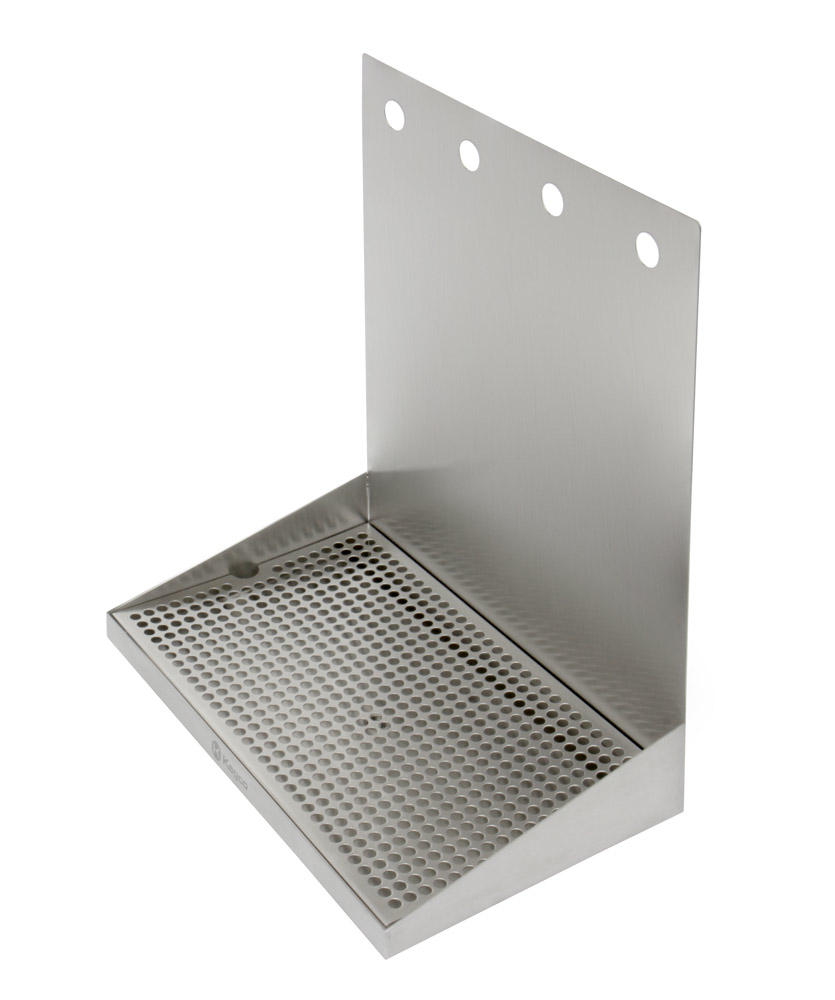 Stainless Steel 6 Wall Mount Drip Tray No Drain 4 x 6 Kegworks COMINHKPR10390