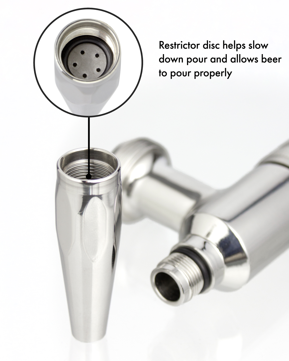 6.9" Stainless Contact Guinness® Dispensing Stout Beer Tap