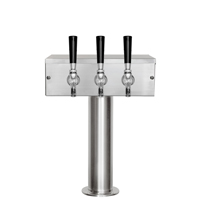 Polished Stainless Steel T-Style 3 Faucet Tower - 3