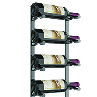 Vino Pins Flex Wall Mounted Metal Wine Rack system - 9 bottle metal wine rack with glossy matte black finish