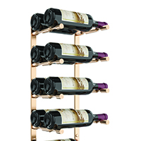 Vino Pins Flex Wall Mounted Metal Wine Rack system - 18 bottle metal wine rack with golden bronze finish