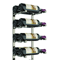 Vino Pins Flex Wall Mounted Metal Wine Rack system - 18 bottle metal wine rack with gunmetal finish