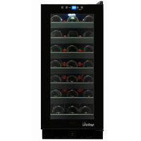 33-Bottle Built-In Touch Screen Wine Cooler - Black Cabinet w/ Black Door