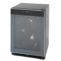 52-Bottle Wine Chiller - Black Cabinet and Platinum Frame Glass Door