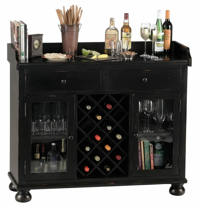 Cabernet Hills Wine Console, Liquor Storage Cabinet With Lock