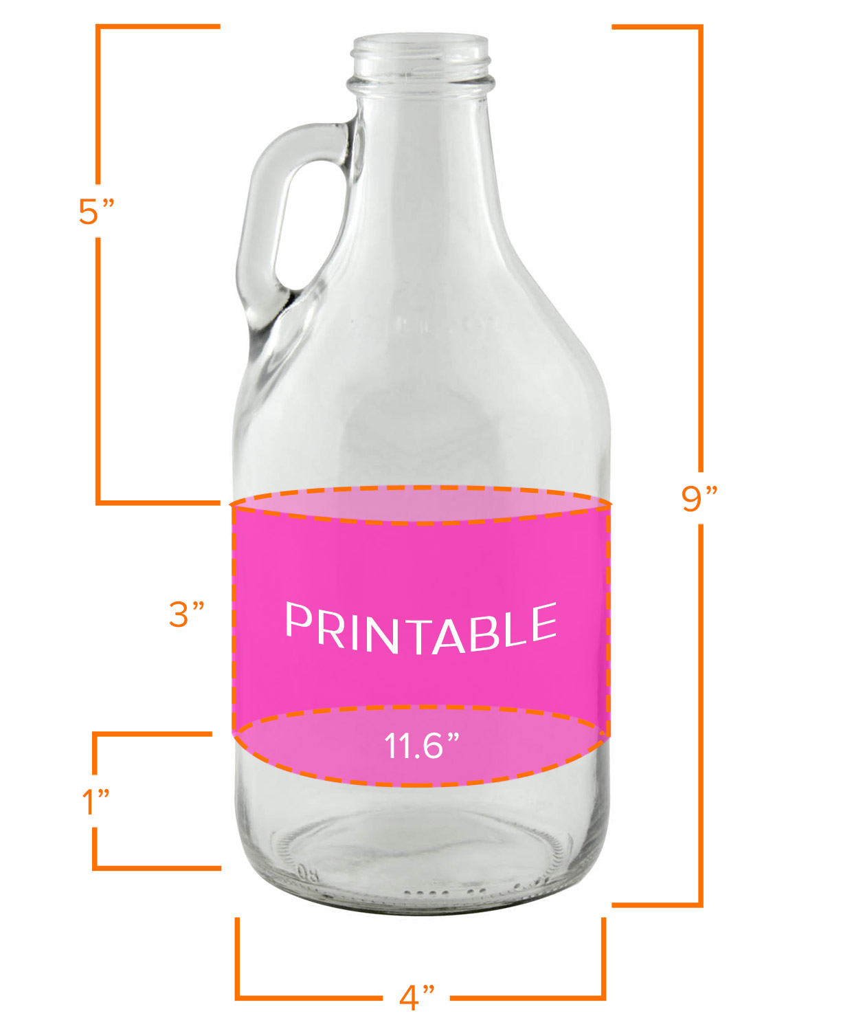 Set of 144 Kegco Beer Growlers 32 oz Clear Glass Mini Beer Growler