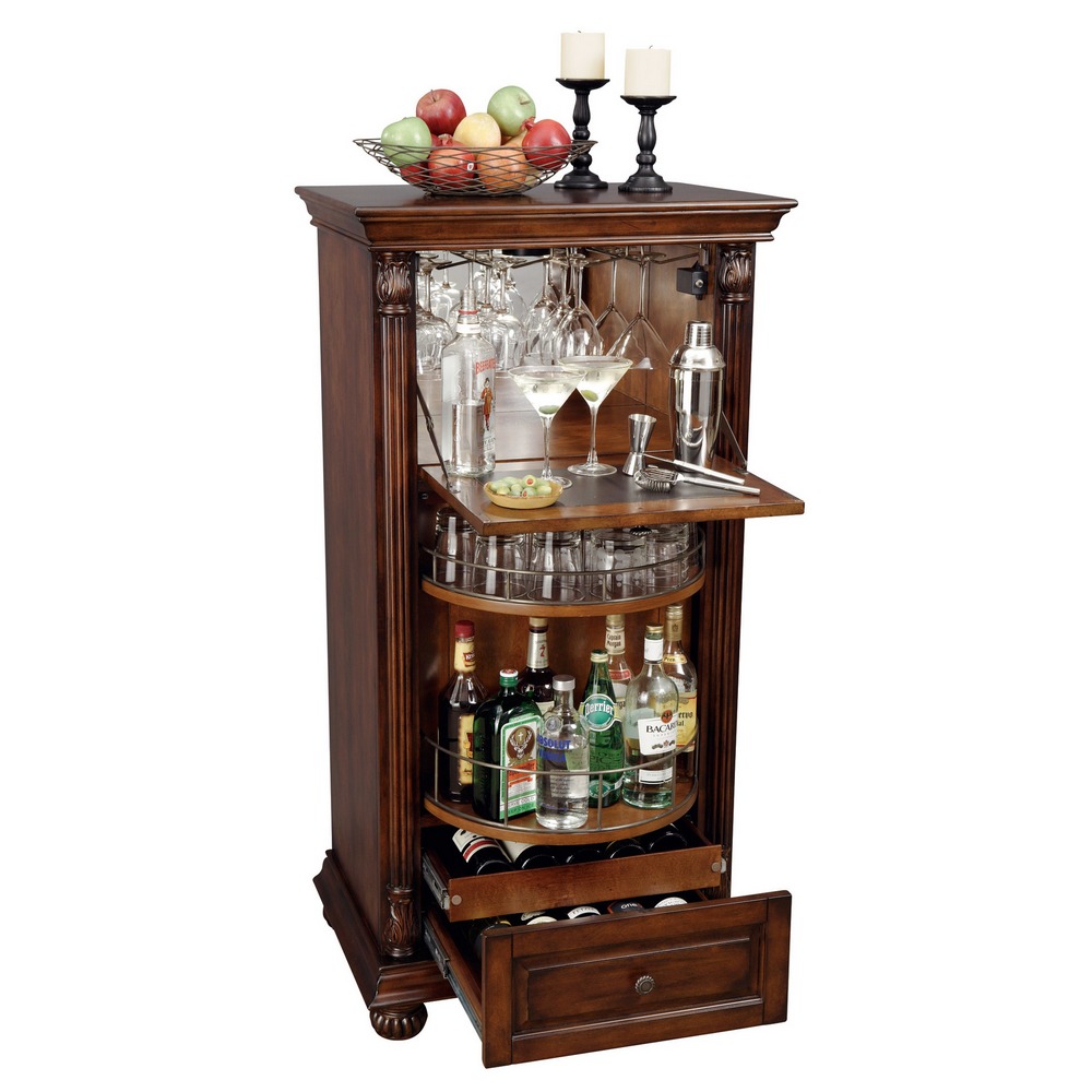 Howard Miller 695 078 Cognac Hide A Bar Wine Spirits Cabinet