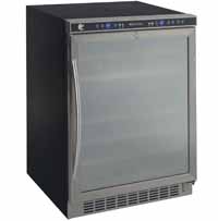 46-Bottle Built-In Dual Zone Wine Cooler - Black Cabinet and Stainless Steel Framed Glass Door