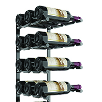 Vino Pins Flex Wall Mounted Metal Wine Rack system - 27 bottle metal wine rack with glossy black finish