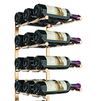 Vino Pins Flex Wall Mounted Metal Wine Rack system - 27 bottle metal wine rack with golden bronze finish
