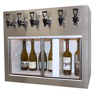 Monterey 6 Bottle Wine Dispenser Preservation Unit - Brushed #4 Stainless Steel