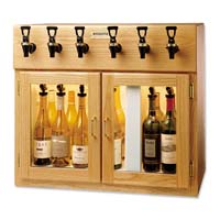 Sonoma 6 Bottle Wine Dispenser Preservation Unit - Oak