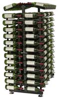 24 Bottle Island Display Wine Rack Endcap - Brushed Nickel Finish