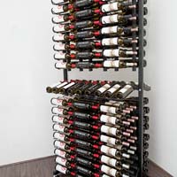 288 Bottle Island Display Wine Rack - Brushed Nickel Finish
