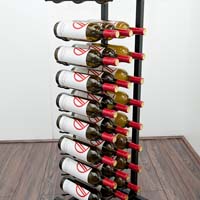 Free Standing 27 Bottle Point of Purchase Wine Display - Satin Black Finish