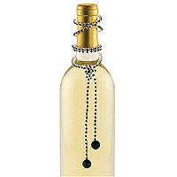 Bejeweled Black Gem Wine Bottle Jewelry