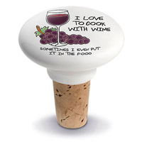 I Love To Cook Ceramic Wine Bottle Stopper
