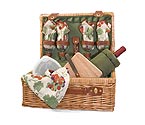 Picnic Time Sonoma Wine & Cheese Suitcase Set for Four