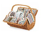Barrel Riviera Edition Double Lid Willow Picnic Basket for Two
