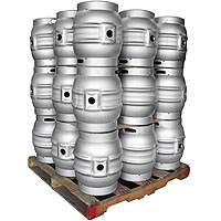 Pallet of 27 10.8 Gallon Firkin Beer Keg Casks