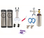 Two Keg Tower Homebrew Kegerator Conversion Kit - Ball Lock
