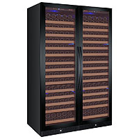 FlexCount Classic 348 Bottle Dual Zone Wine Refrigerator - Black Doors