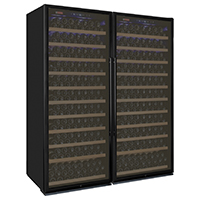 Vite Series 554 Bottle Dual Zone Tall Side-by-Side Wine Refrigerator with Black Doors