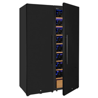 370 Bottle Side-by-Side Wine Vault with Solid Black Doors