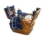 Picnic Time Cambridge Rattan & Bamboo Picnic Basket for Four