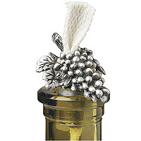 Pewter Grapes Bottle Candle w/ Wick