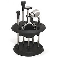 Metrokane Rabbit 6-Piece Bar Tool Set with Caddy