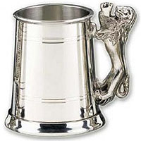 Pewter Lion Handle Beer Tankard
