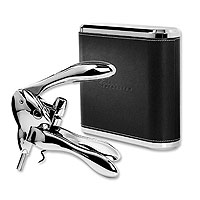 Metrokane Black Leather VIP Edition Rabbit Corkscrew Wine Opener