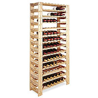 126-Bottle Swedish Pine Wine Rack in Natural Finish