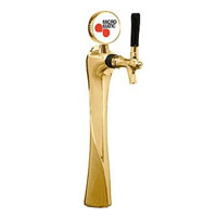 Gold Plated Metal Single Faucet 3-Inch Diameter Column Beer Tower