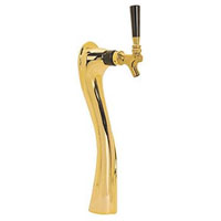 Gold Plated Metal Single Faucet 3-Inch Diameter Column Beer Tower
