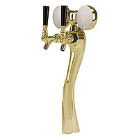Gold Plated Metal Single Faucet 3-Inch Diameter Column Beer Tower