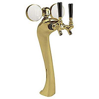 Gold Plated Metal Single Faucet 3-Inch Diameter Column Beer Tower