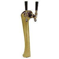 Gold Plated Metal Single Faucet 3-Inch Diameter Column Beer Tower
