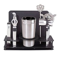 10 pc. Professional Bar Tool Set w/ Stand and Cutting Board