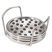 Stainless Steel 5 Pc. Rubbergrip Coaster Set