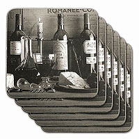 Vintage Wine Black & White Coasters