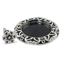 Hollywood Deco Black Enamel Coaster and Stopper Gift Set