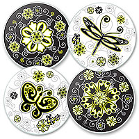 Urban Garden Glass Coaster Set