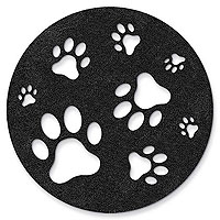 Black Paw Stomping - Felt Coasters